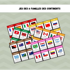 Jeu des 6 familles des continents - Géographie