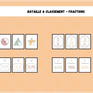 Bataille et classement de fractions - Mathématiques