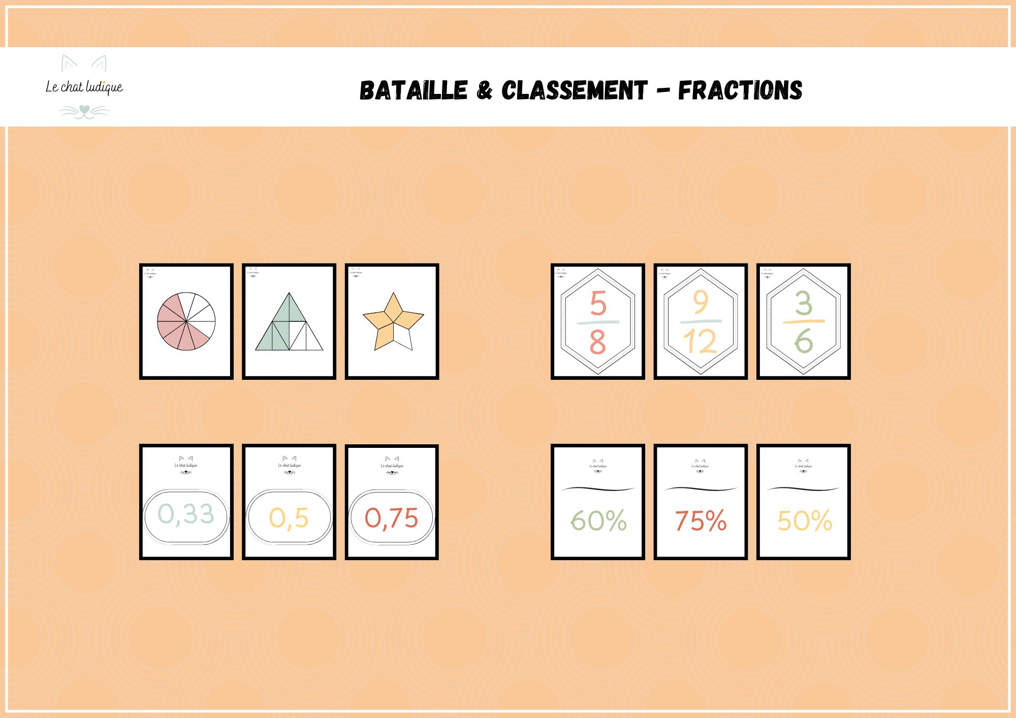 Bataille et classement de fractions - Mathématiques