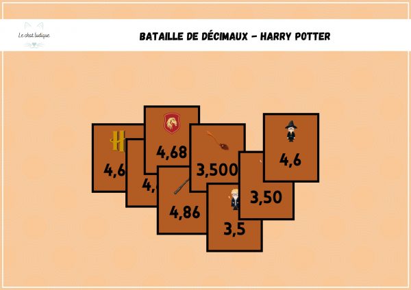 Bataille de décimaux Harry Potter - Mathématiques