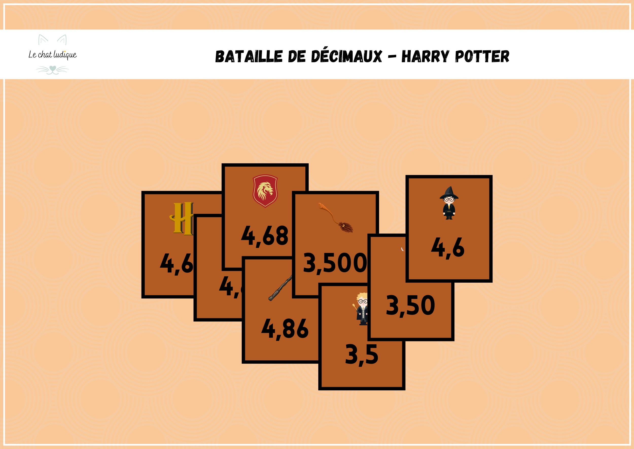 Bataille de décimaux Harry Potter - Mathématiques