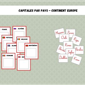 Capitales par pays - Continent Europe - Petit format