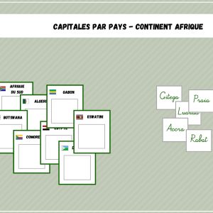 Capitales par pays - Continent Afrique - Géographie