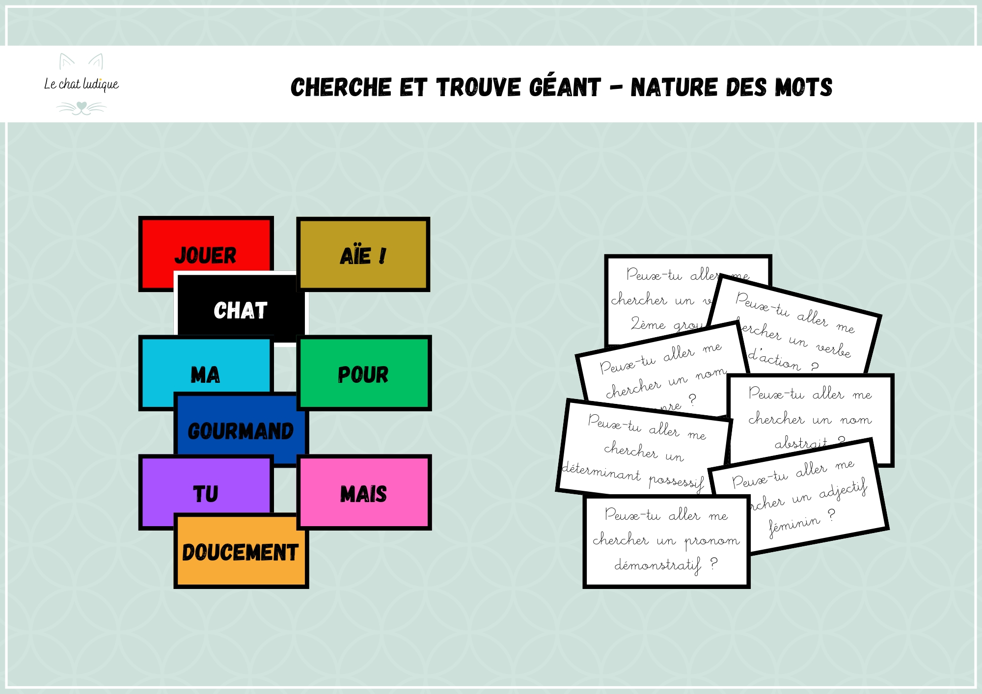 Cherche et trouve géant - Nature des mots - Français