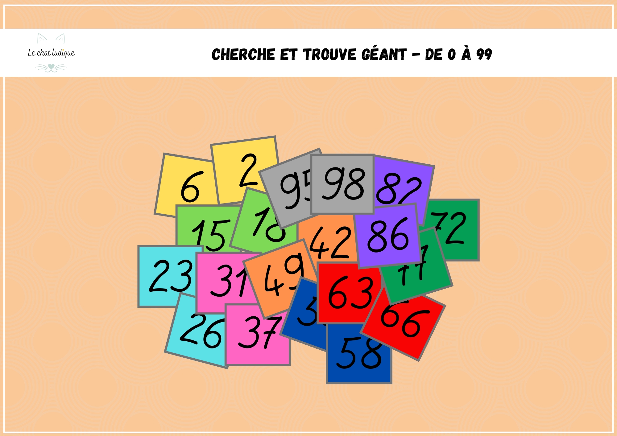 Cherche et trouve géant - De 0 à 99 - Mathématiques