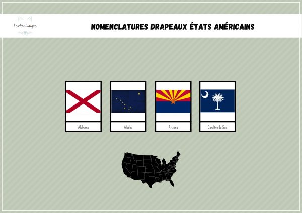 Nomenclatures drapeaux États Américains - Géographie