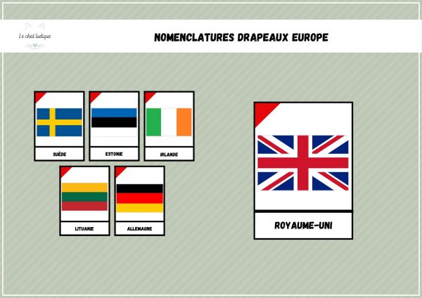 Nomenclatures drapeaux Europe - Géographie