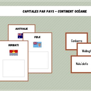 Capitales pays - Continent Océanie