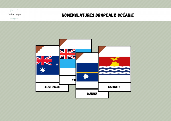Nomenclatures Montessori drapeaux Océanie